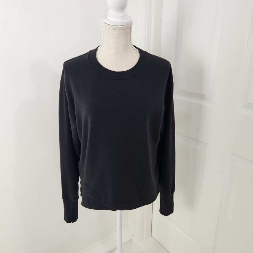 Athleta Sweatshirt Womens S Black Solitude Jersey Knit Pullover Loungewear Comfy - Picture 16 of 16